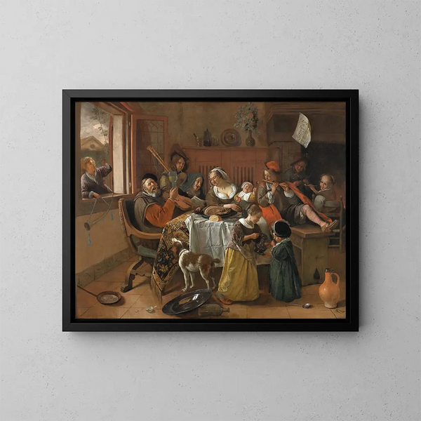 La Famiglia Felice - Jan Steen — quadro incorniciato alla parete