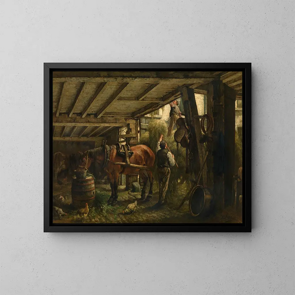 Carro di fieno - Jan Stobbaerts — quadro incorniciato alla parete