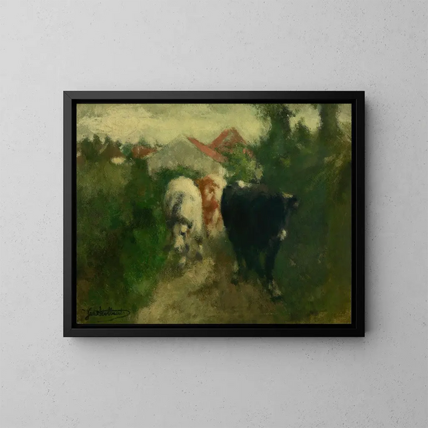Strada infossa - Jan Stobbaerts — quadro incorniciato alla parete