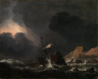 Jan Theunisz Blanckerhoff - Seesturm mit strandendem Schiff.webp