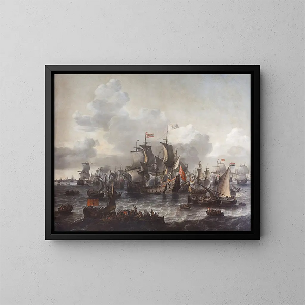 La battaglia del Mare del Nord 1573 - Jan Theunisz Blanckerhoff — quadro incorniciato alla parete
