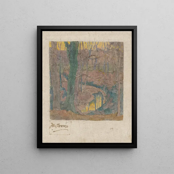Faggi nudi lungo un ruscello 2 - Jan Toorop — quadro incorniciato alla parete
