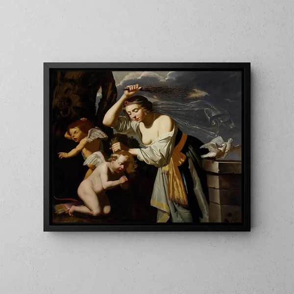 Venere che punisce Cupido - Jan van Bijlert — quadro incorniciato alla parete