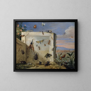 Jan Van Kessel The Elder - Insects on a Stone Slab.webp