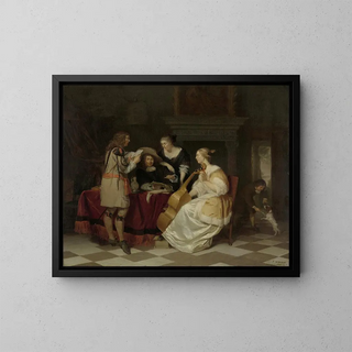 Una compagnia musicale - Jan Verkolje — quadro incorniciato alla parete