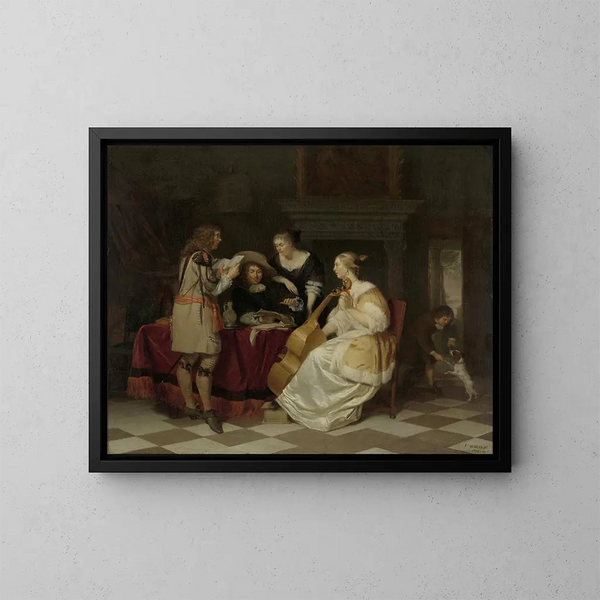 Una compagnia musicale - Jan Verkolje — quadro incorniciato alla parete