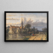 Vista di un villaggio sul bordo di un canale - Jan Weissenbruch — quadro incorniciato alla parete