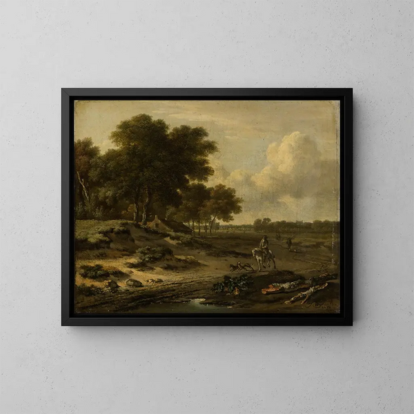 Paesaggio con cavaliere - Jan Wijnants — quadro incorniciato alla parete