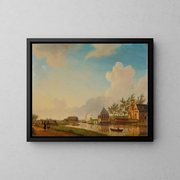 Una vista di Buitenplaats Groeneveld sul fiume Holendrecht tra Ouderkerk aan de Amstel e Abcoude - Jan ten Compe — quadro incorniciato alla parete