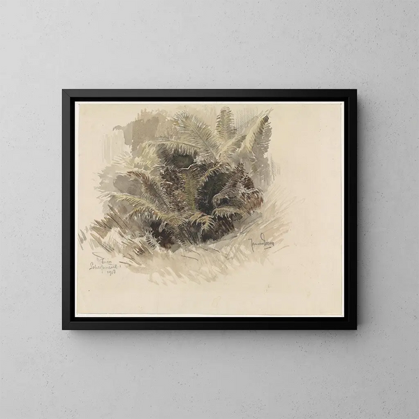 Fougères royales dans un jardin à Scherpenzeel - Jan van Essen — quadro incorniciato alla parete