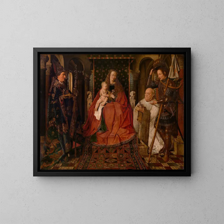 Madonna circondata da san Giorgio, san Donatien di Reims e dal donatore, il canonico Van der Paele - Jan van Eyck — quadro incorniciato alla parete