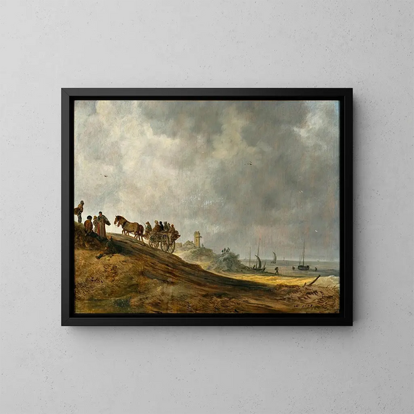 Immagine di spiaggia - Jan van Goyen — quadro incorniciato alla parete