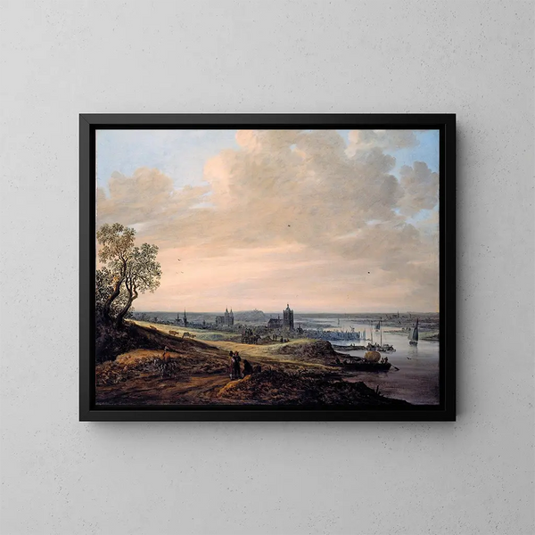 Panorama del paesaggio con vista su Arnheim - Jan van Goyen — quadro incorniciato alla parete