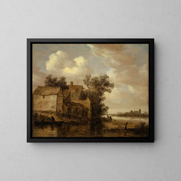 Paesaggio fluviale - Jan van Goyen — quadro incorniciato alla parete