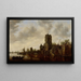 Paesaggio fluviale con la porta Pellecussen vicino a Utrecht - Jan van Goyen — quadro incorniciato alla parete
