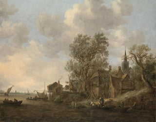 Vista di una città su un fiume - Jan van Goyen — vista dell’opera