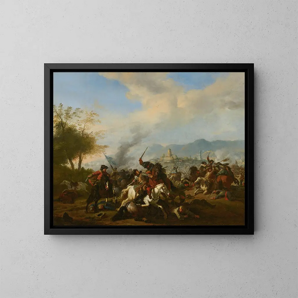 Engagement de cavalerie - Jan van Huchtenburg — quadro incorniciato alla parete