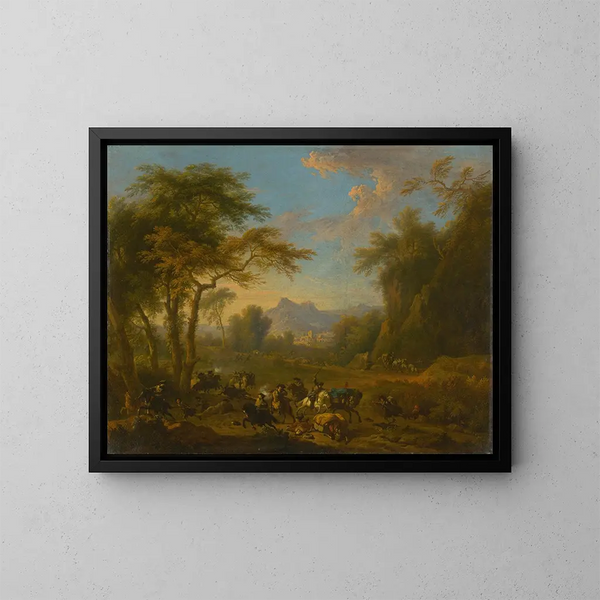 Razzia - Jan van Huchtenburg — quadro incorniciato alla parete