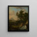 Paesaggio italiano con cascata e pastori in riposo - Jan van Huysum — quadro incorniciato alla parete