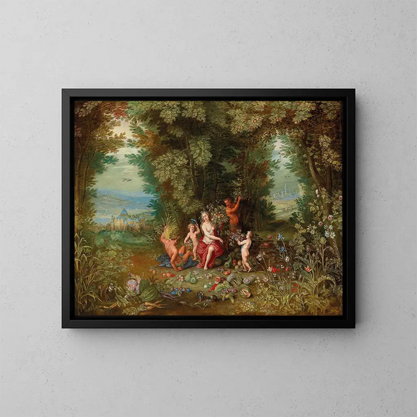 Un'allegoria della Terra - Jan van Kessel il Giovane — quadro incorniciato alla parete