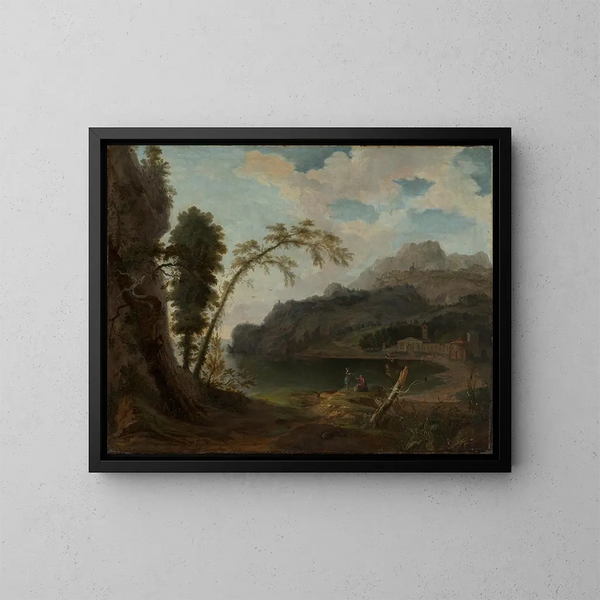 Paesaggio italiano con figurine mitologiche - Jan van Nickelen — quadro incorniciato alla parete