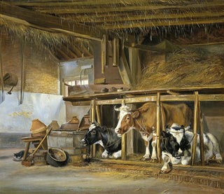 Jan van Ravenswaay - Cows in a Stable.webp