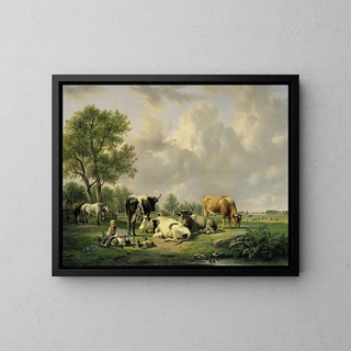 Jan van Ravenswaay - Meadow with Animals.webp