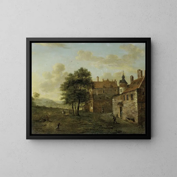 Una casa di campagna - Jan van der Heyden — quadro incorniciato alla parete