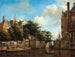 Vista di Amsterdam con case sul Herengracht e l'antica Haarlemmersluis - Jan van der Heyden — vista dell’opera