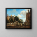 Vista di Amsterdam con case sul Herengracht e l'antica Haarlemmersluis - Jan van der Heyden — quadro incorniciato alla parete