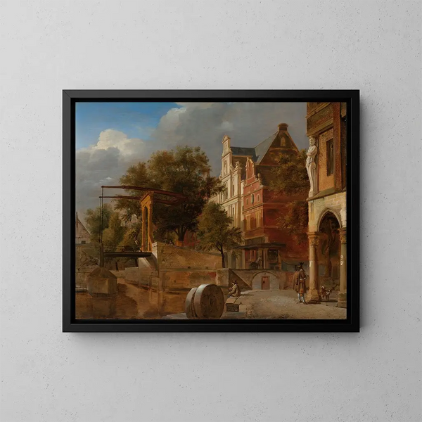 Le Pont-levis - Jan van der Heyden — quadro incorniciato alla parete