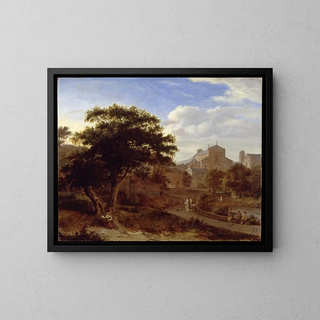 Jan van der Heyden - Two Churches and a Town Wall.webp