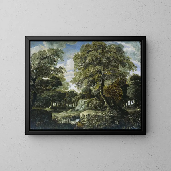 Vista nei boschi - Jan van der Heyden — quadro incorniciato alla parete
