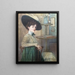 Autoritratto con cappello verde - Jane Atché — quadro incorniciato alla parete