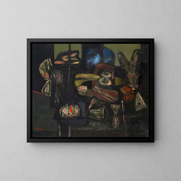 Vecchio uomo che guarda in una stanza - Jankel Adler — quadro incorniciato alla parete