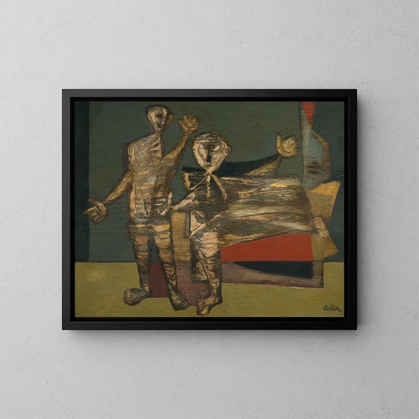 Due figure - Jankel Adler — quadro incorniciato alla parete