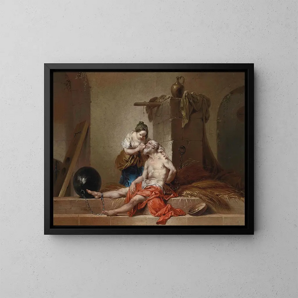 La carità romana - Januarius Zick — quadro incorniciato alla parete