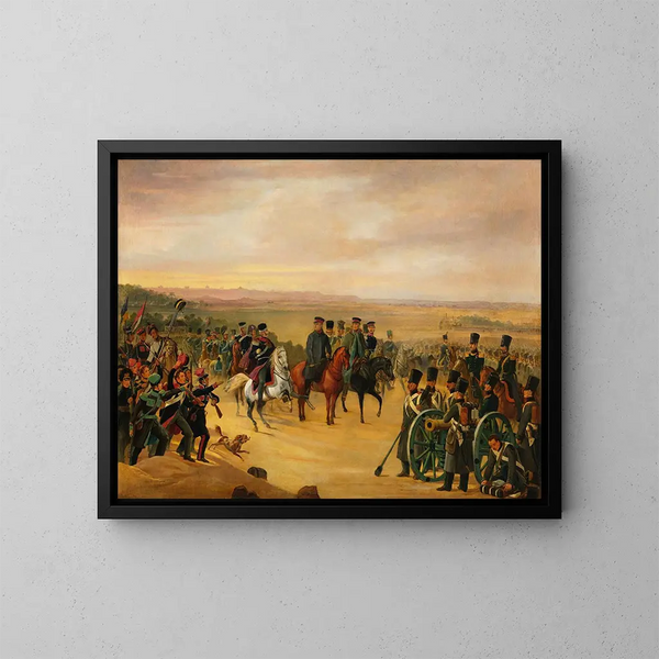 Generale Jozef Chopicki e Skrzynecki tra i soldati - January Suchodolski — quadro incorniciato alla parete