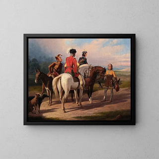 Caccia con falchi - January Suchodolski — quadro incorniciato alla parete