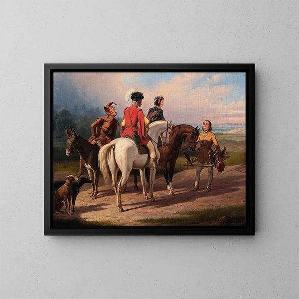 Caccia con falchi - January Suchodolski — quadro incorniciato alla parete