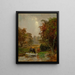 Bétail au bord d'un ruisseau - Jasper Francis Cropsey — quadro incorniciato alla parete