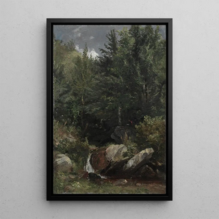 Jasper Francis Cropsey - Trees and a Stream on a Hillside.webp