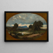 Paesaggio con cavaliere su cavallo bianco - Jean-Achille Benouville — quadro incorniciato alla parete