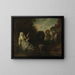 Paesaggio serale con una filatrice - Jean-Antoine Watteau — quadro incorniciato alla parete