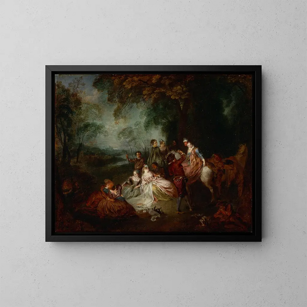 Fête champêtre - Jean-Antoine Watteau — quadro incorniciato alla parete