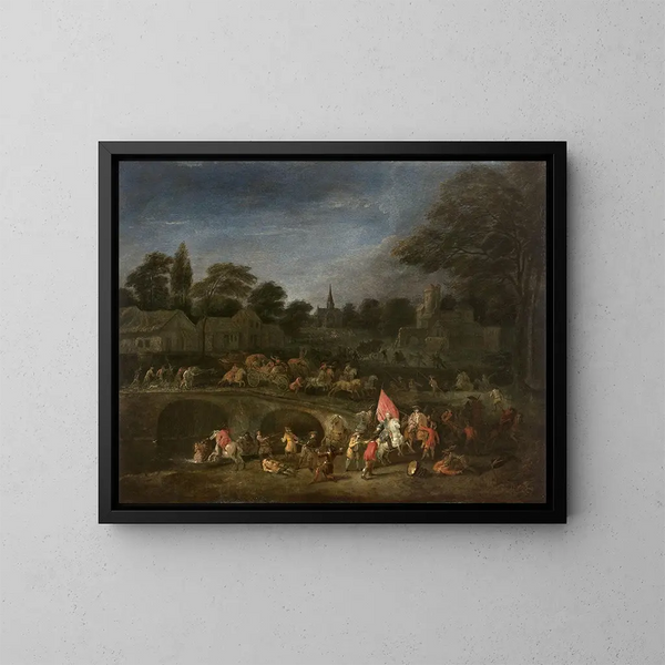 La revanche des paysans - Jean-Antoine Watteau — quadro incorniciato alla parete