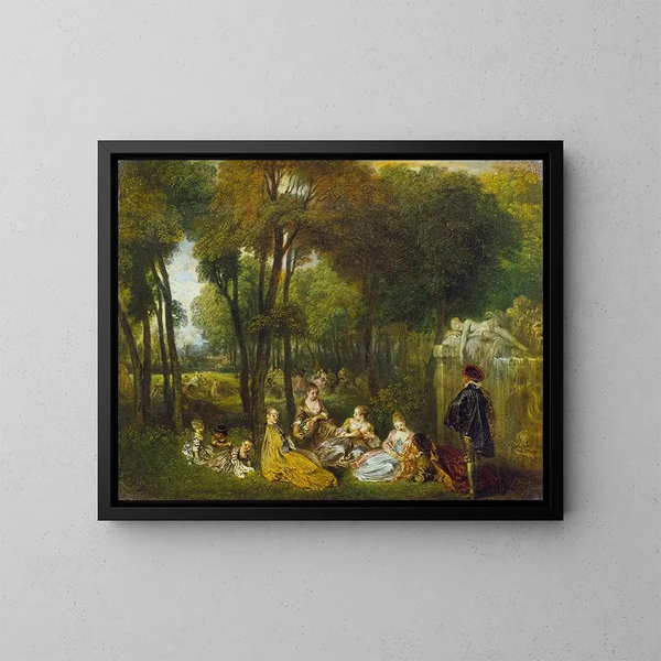 Les Champs-Élysées - Jean-Antoine Watteau — quadro incorniciato alla parete