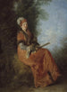 La Rêveuse - Jean-Antoine Watteau — quadro incorniciato alla parete