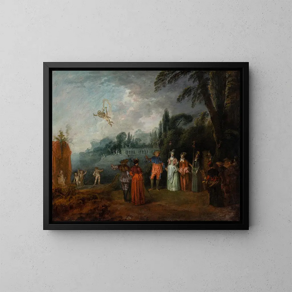 L'Embarquement pour Cythère - Jean-Antoine Watteau — quadro incorniciato alla parete