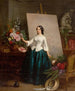 Donna pittrice di fiori all'atelier - Jean - Baptiste Antoine Émile Branger — vista dell’opera